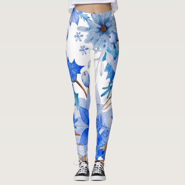 Vintage Blumenkunst Leggings (Vorderseite)