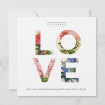 Vintage Blumenliebe Brautdusche Einladung