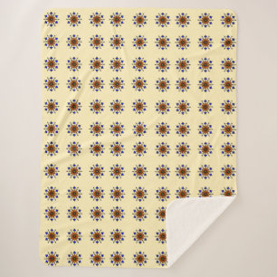 Vintage-Blumenmandala Sherpadecke