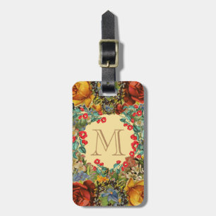 Vintage-Blumenmonogramm Gepäckanhänger