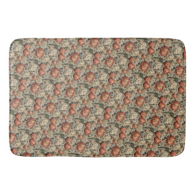 Vintage-Blumenmuster-Cotagecore Badematte (Vorderseite)