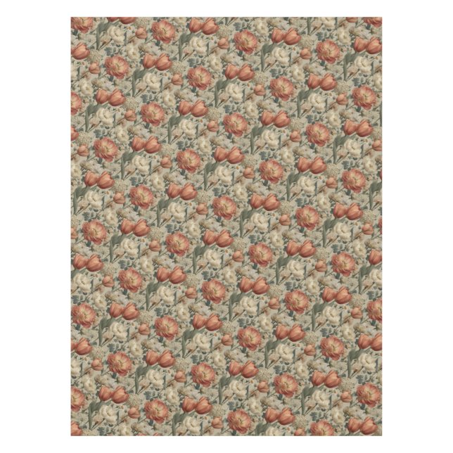 Vintage-Blumenmuster-Cotagecore Tischdecke (Vorderseite)