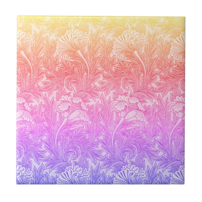 Vintage-Blumenmuster  Fliese (Vorderseite)