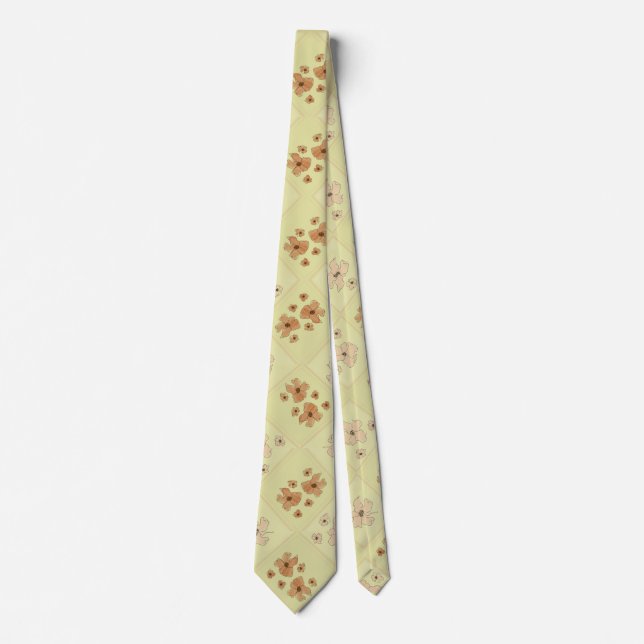 Vintage-Blumenmuster-Krawatte Krawatte (Vorderseite)