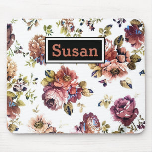 Vintage-Blumenmuster-Mauspad Mousepad