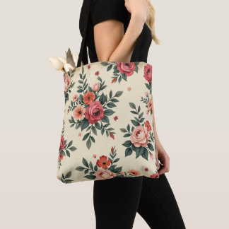 Vintage Blumenmuster mit klassischer Eleganz Tasche