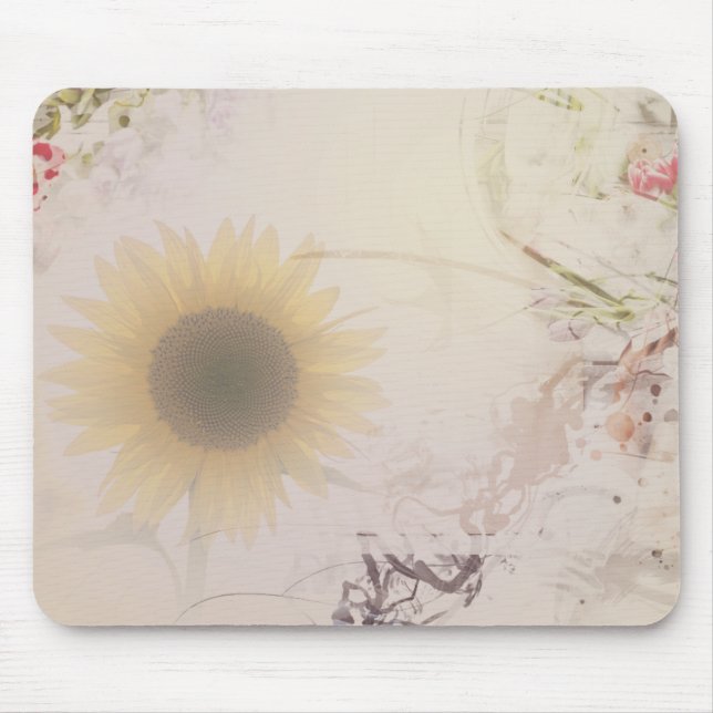 Vintage Blumenmuster Mousepad (Vorne)