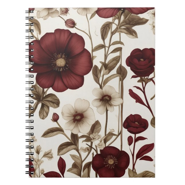 Vintage-Blumenmuster Notizblock (Vorderseite)