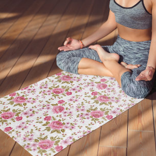 Vintage Blumenmuster-Rose Yogamatte
