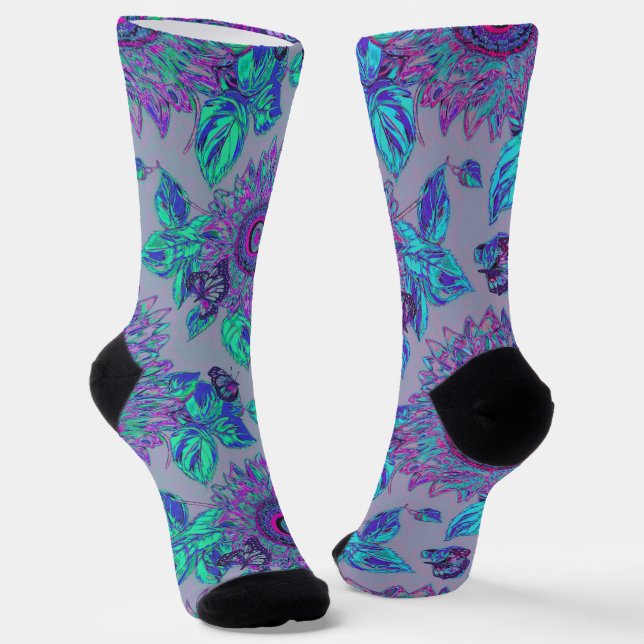Vintage Blumenmuster-Socken Socken (Gewinkelt)