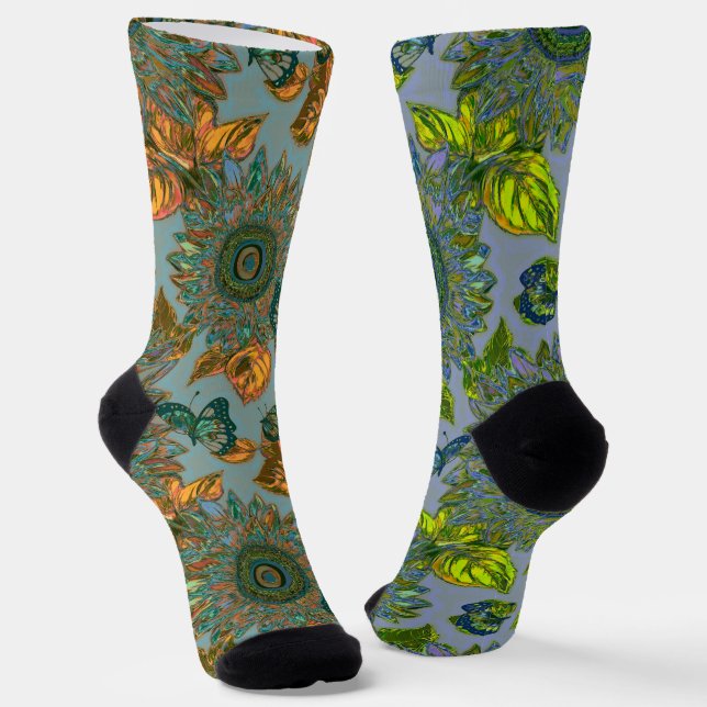 Vintage Blumenmuster-Socken Socken (Gewinkelt)