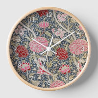 Vintage-Blumenmuster, William Morris-Uhr