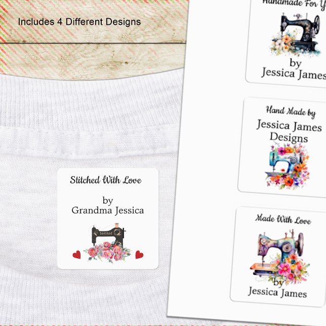 Vintage Blumennähmaschine Etiketten (Von Creator hochgeladen)