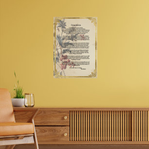 Vintage-Blumenpapier-Desiderata von Max Ehrman Poster