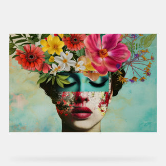 Vintage-Blumenporträt Acrylschild