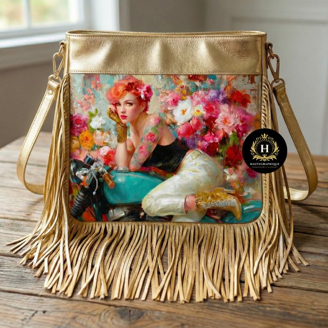 Vintage Blumenradfahrerin Dekoupage Seidenpapier (Von Creator hochgeladen)