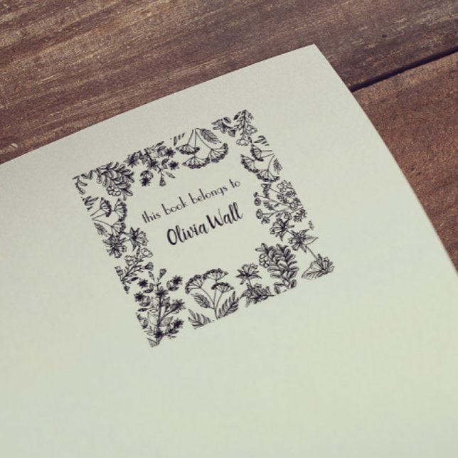 Vintage Blumenrahmen-Buchzeichen Ex Libris buchen Gummistempel (Von Creator hochgeladen)