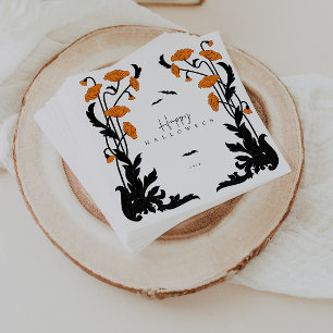 Vintage-Blumenrahmen-Halloween-Party Serviette