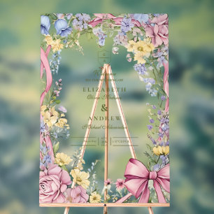 Vintage-Blumenrahmen-Hochzeit Acrylschild