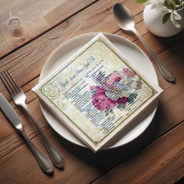 Vintage Blumenrezeptur Ephemera Dekoupage Serviette (Von Creator hochgeladen)