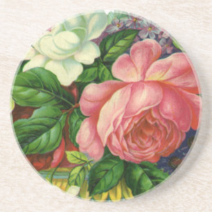 Vintage Blumenrosen, Vase der Blume Untersetzer