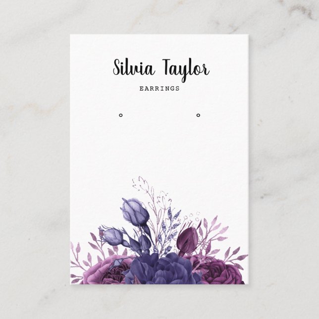 Vintage Blumenschmuck Visitenkarte (Vorderseite)