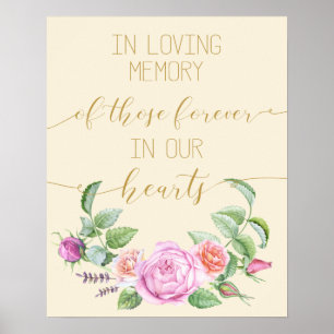 vintage Blumenschriftzug im Gedenken an Poster Sch