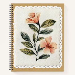 Vintage Blumenserie Briefmarke Cottagecore Botanik Notizbuch