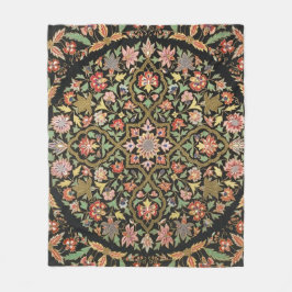 Vintage Blumenstickerei Schwarz & Blush Fleecedecke