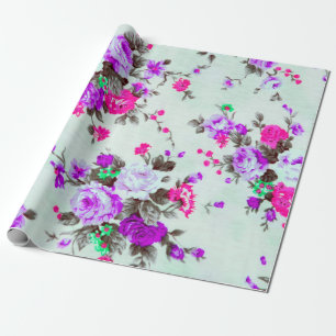 Vintage Blumenstoffe, Farbstoff Retro Geschenkpapier