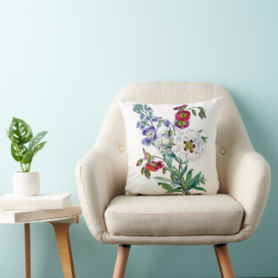 Vintage-Blumenstrauß Aquarell Kissen