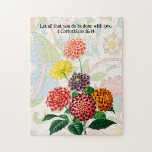 Vintage-Blumenstrauß Faith-Puzzle