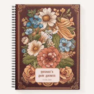 Vintage Blumenstrauß-Imitate Leather Baby Showbook Notizbuch