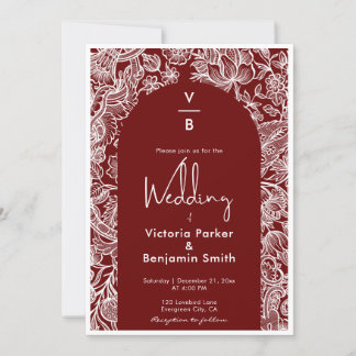 Vintage Blumenstrauß-Monographie Einladung