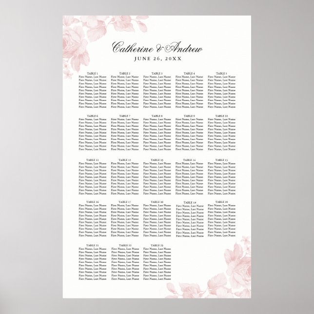 Vintage Blumenstühle 20, Hochzeitssitze Poster (Vorne)