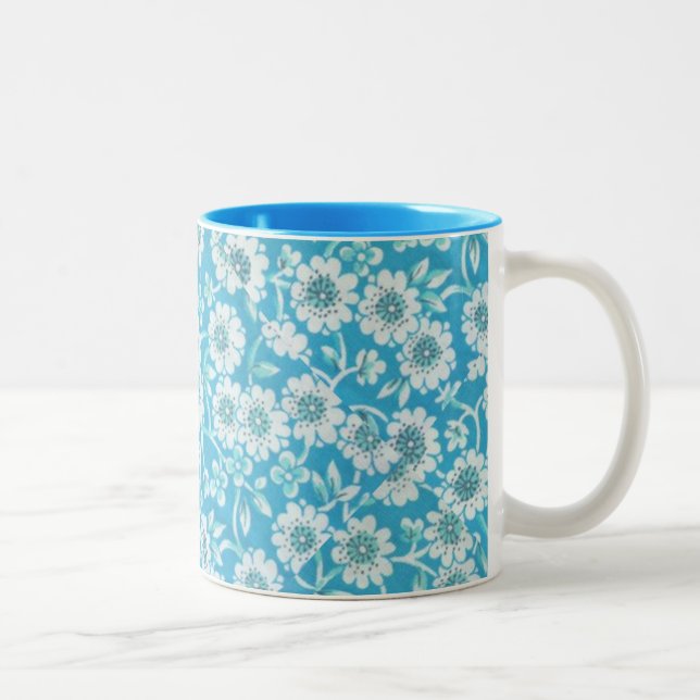 Vintage BlumenTasse Zweifarbige Tasse (Rechts)