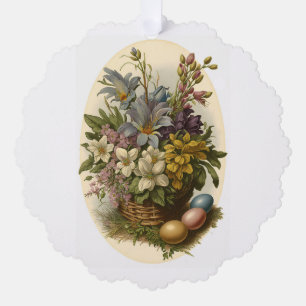 Vintage Blumenvase Papier-Ornamentkarte Ornament Karte