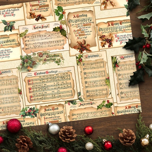 Vintage Blumenweihnachtsmusik auf dem Altbau Seidenpapier (Von Creator hochgeladen)