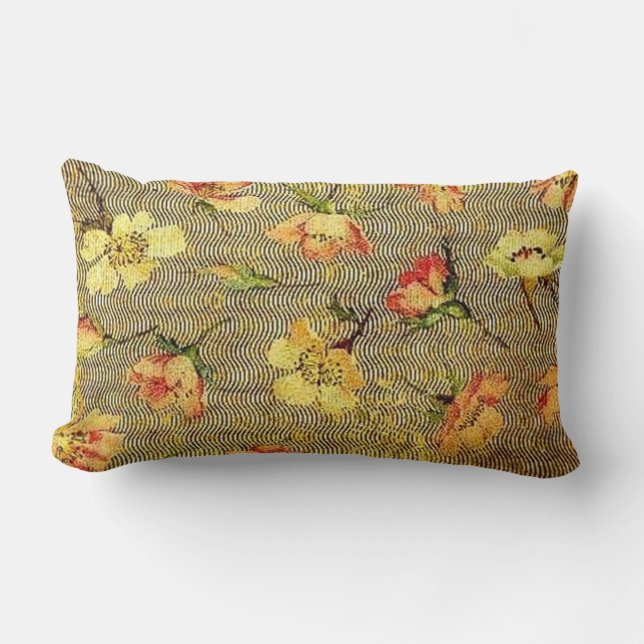 Vintage Blumenwellen Lendenkissen (Vorderseite)