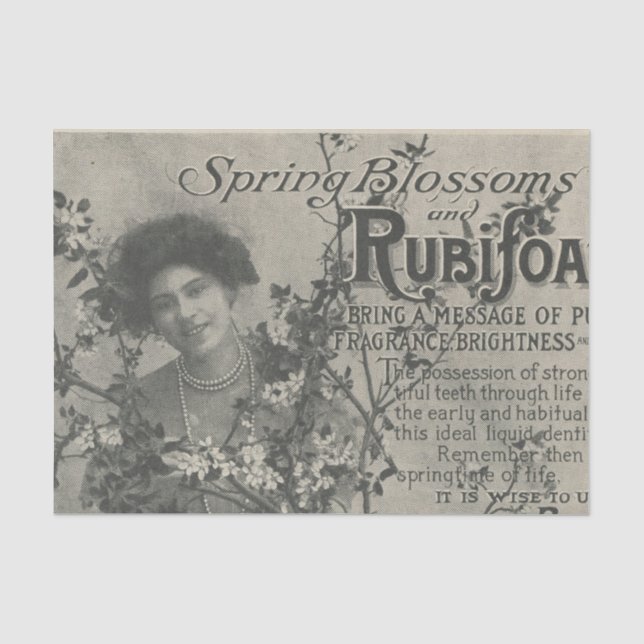 Vintage Blumenwerbung Seidenpapier (Vorderseite)