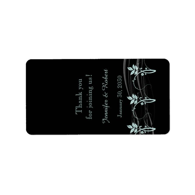 Vintage Blumenzange Hochzeitslippe Adressaufkleber (Vorne)