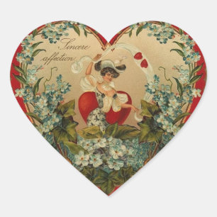 Vintage Blumevalentine-Aufkleber Herz-Aufkleber