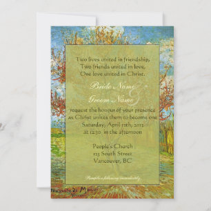 Vintage-blumige christliche Hochzeitseinladungen. Einladung