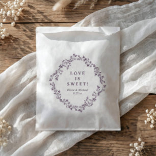 Vintage Blumige Hochzeit Dunkelviolett Liebe ist s Geschenktütchen