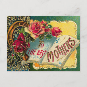 Vintage Blumige Weltbeste Mama Postkarte
