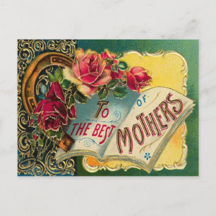 Vintage Blumige Weltbeste Mutter Postkarte