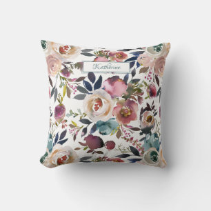 Vintage-Blush-Creme-Rosa-Floral-Kundengebundenes A Kissen