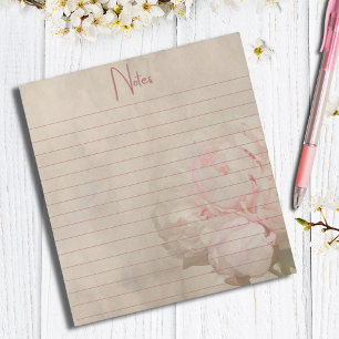 Vintage Blush Floral Pfingstrose Notizblock