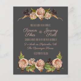 Vintage Blush & Pflaumenblume Einladung Flyer