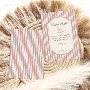 Vintage-Blush-Schaukelpferd-Windel-Raffelkarte Begleitkarte